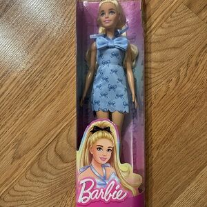 Mattel Barbie Fashionistas Doll #237 in a blue bow halter dress